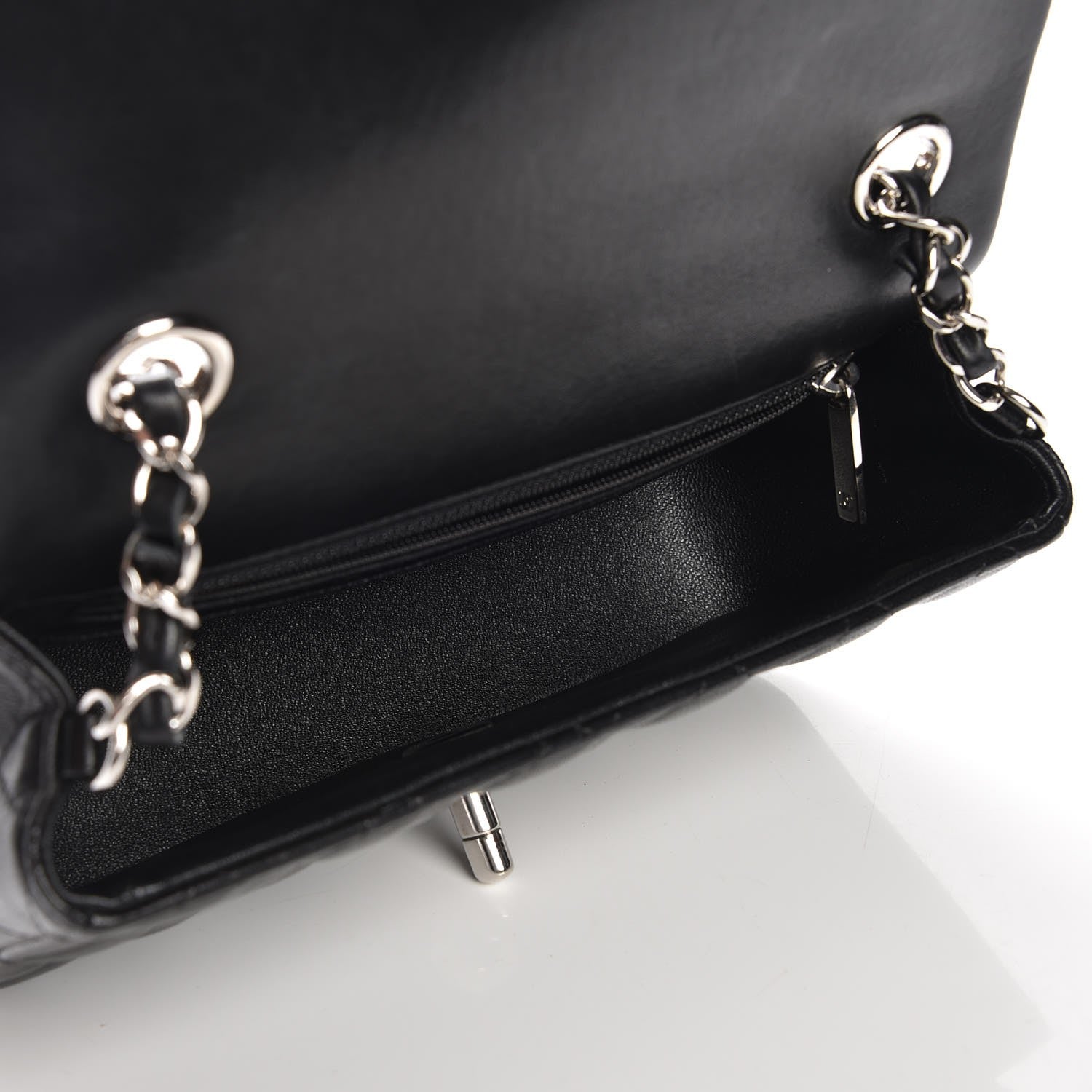 Chanel Lambskin Quilted Mini Rectangular Flap Black 5 of 7
