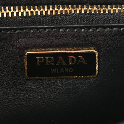 Prada Saffiano Lux Metal Triangle Logo Mini Envelope Chain Shoulder Bag Black 6 of 8