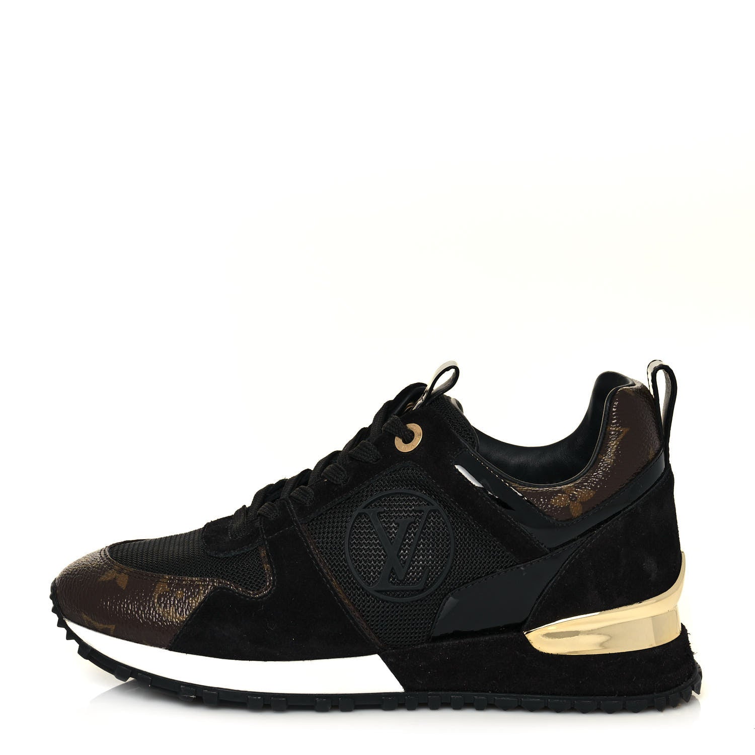 Louis Vuitton Suede Monogram Run Away Sneakers 35.5 Black 1 of 7