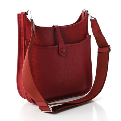 Hermes Taurillon Clemence Evelyne III PM Rouge Garance 3 of 9