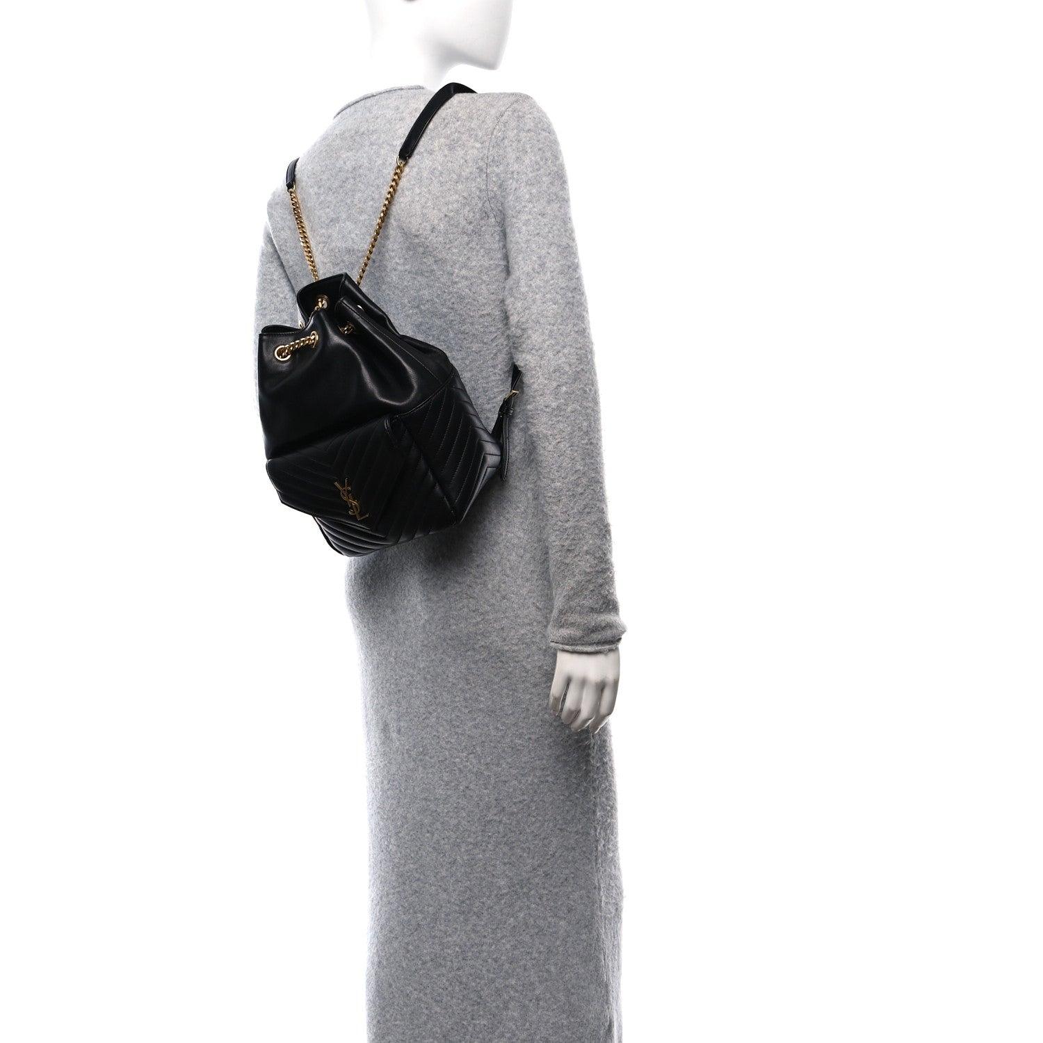 Saint Laurent Lambskin Matelasse Monogram Joe Backpack Black 3 of 10