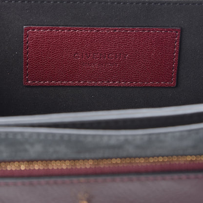 Givenchy Crinkled Patent Deerskin Suede Small GV3 Shoulder Bag Aubergine Graphite 6 of 6