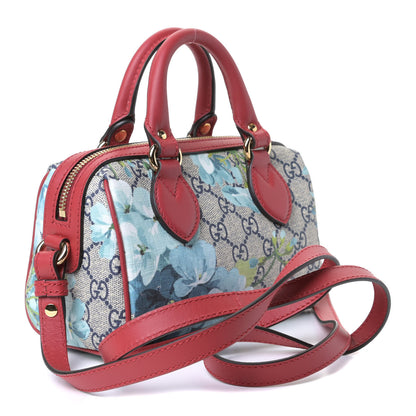Gucci GG Supreme Monogram Blooms Mini Boston Navy Blue Hibiscus 2 of 4