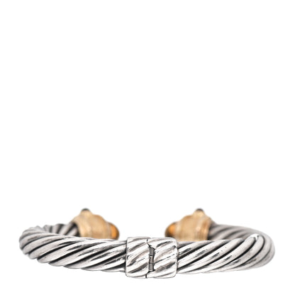 David Yurman Sterling Silver 14K Yellow Gold Citrine Garnet Iolite 10mm Renaissance Cable Bracelet 3 of 4