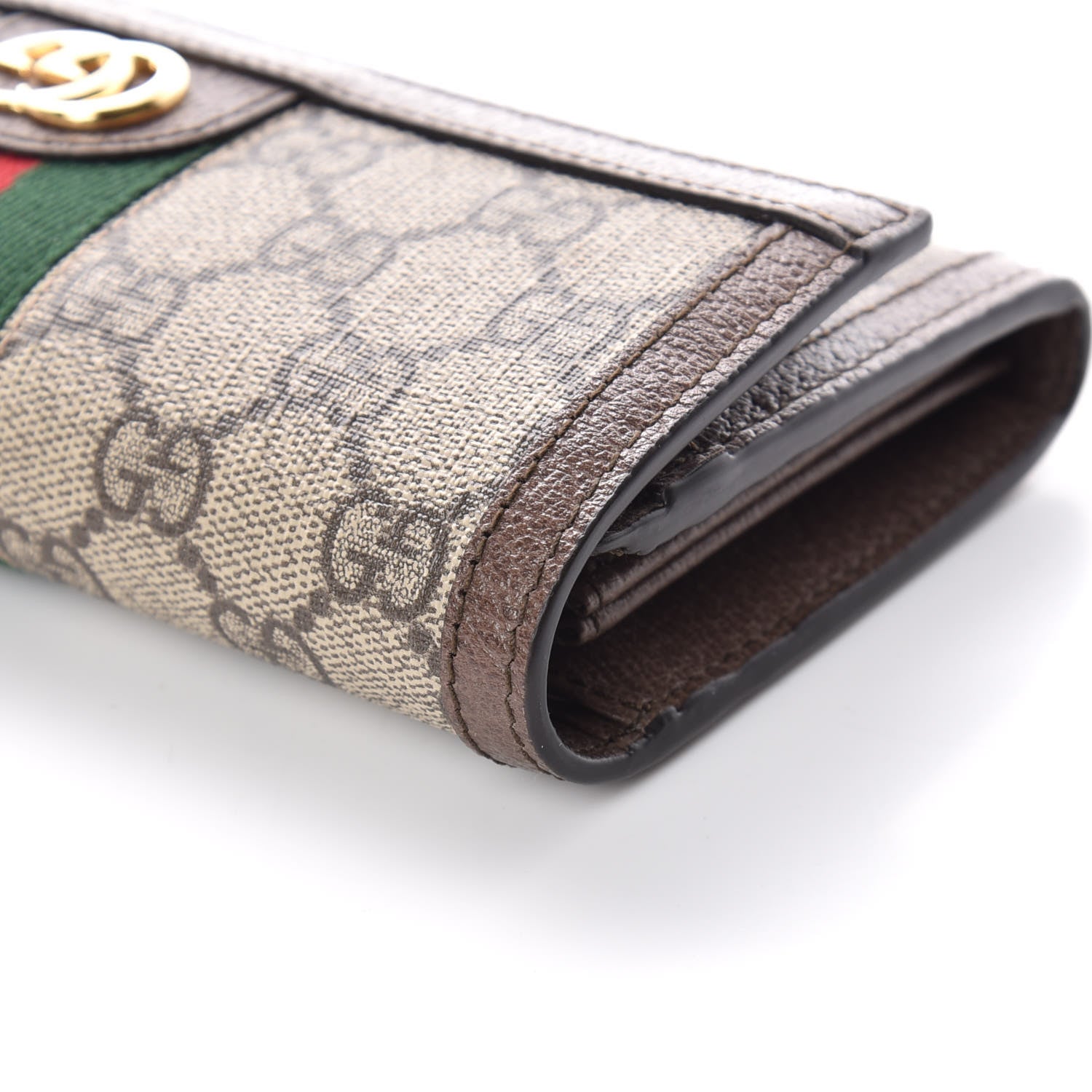Gucci GG Supreme Monogram Web Ophidia Continental Wallet Brown 9 of 10