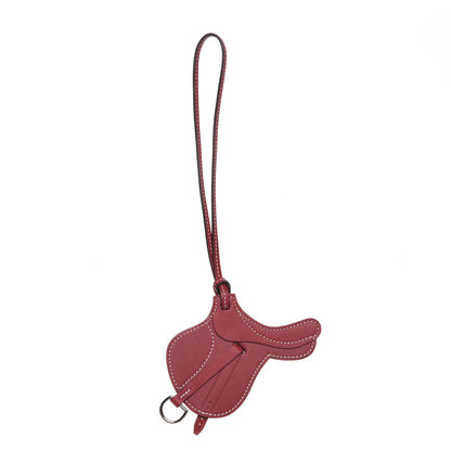 Hermes Swift Paddock Selle Horse Saddle Bag Charm Rouge Grenat 1 of 4