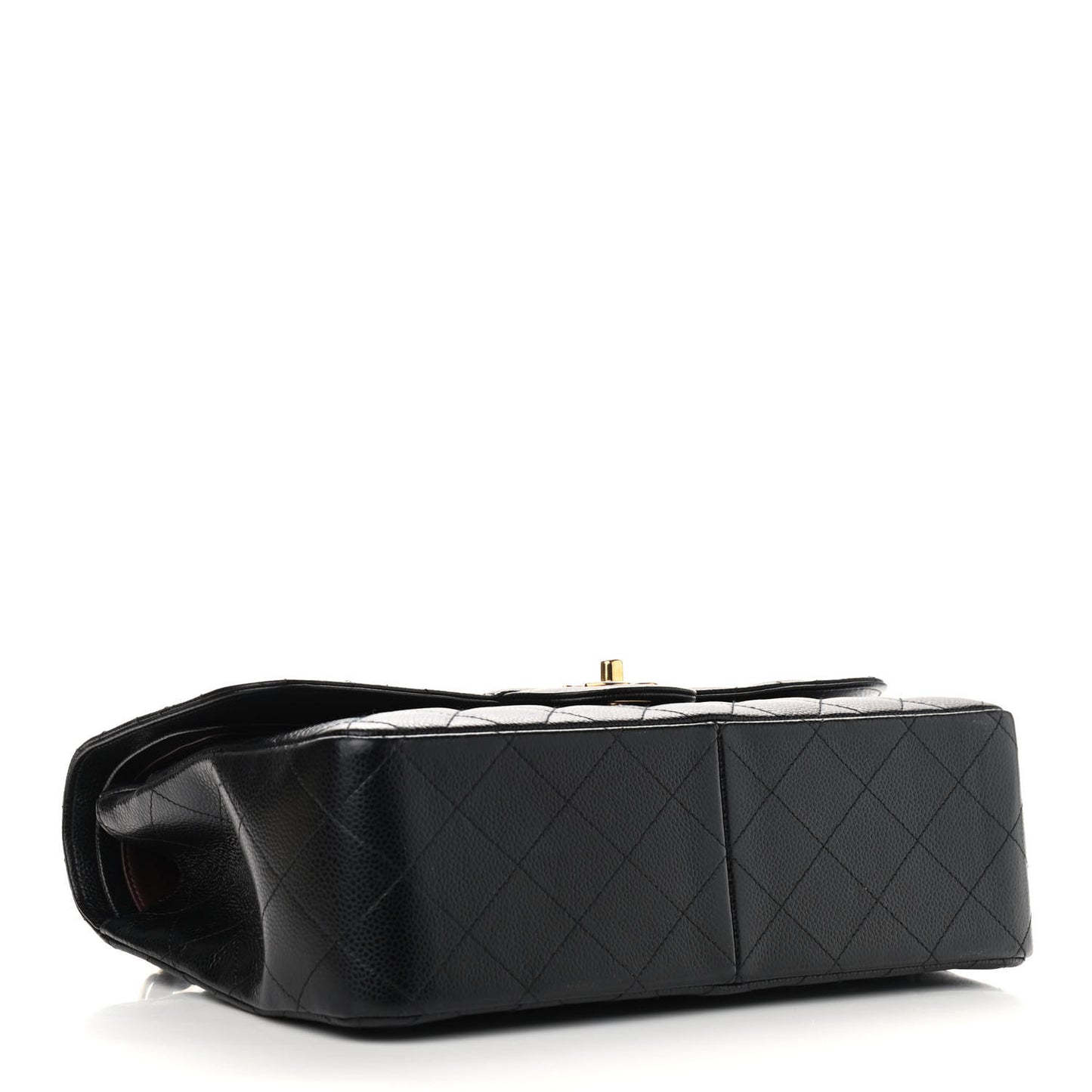 Caviar Quilted Jumbo Double Flap Black