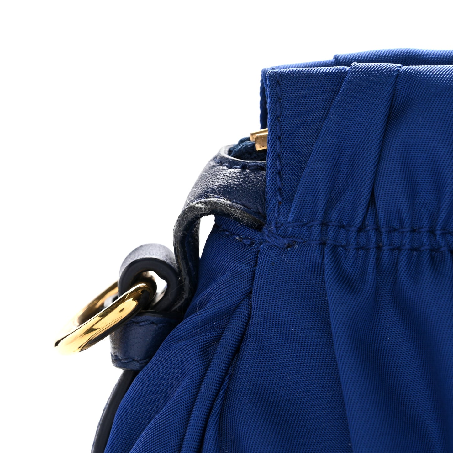 Tessuto Nylon Gaufre Shopping Satchel Bluette