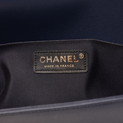 Chanel Lambskin Quilted Medium Boy Flap Dark Blue 6 of 13