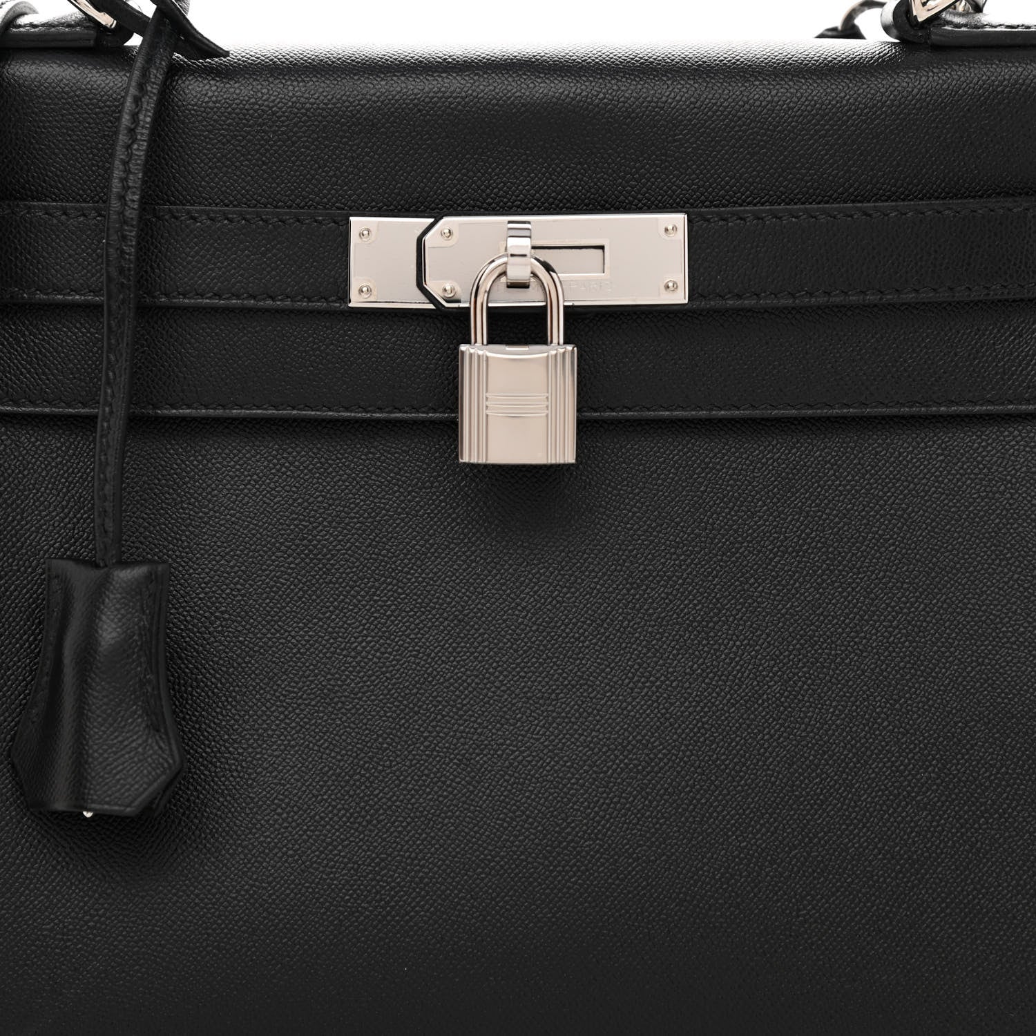 Hermes Madame Calfskin Kelly Retourne 28 Black 8 of 11