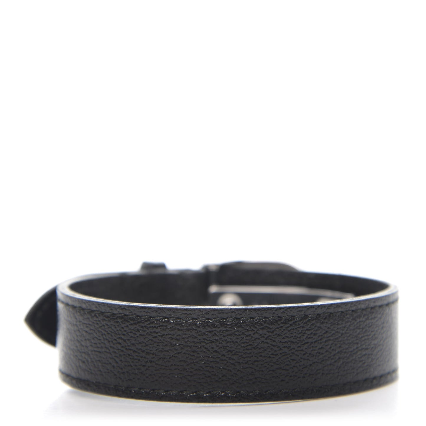 Stainless Steel 18K Yellow Gold Calfskin Interlocking G Bracelet Black