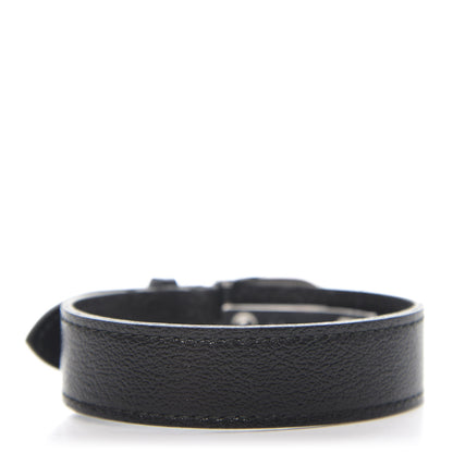 Gucci Stainless Steel 18K Yellow Gold Calfskin Interlocking G Bracelet Black 3 of 5