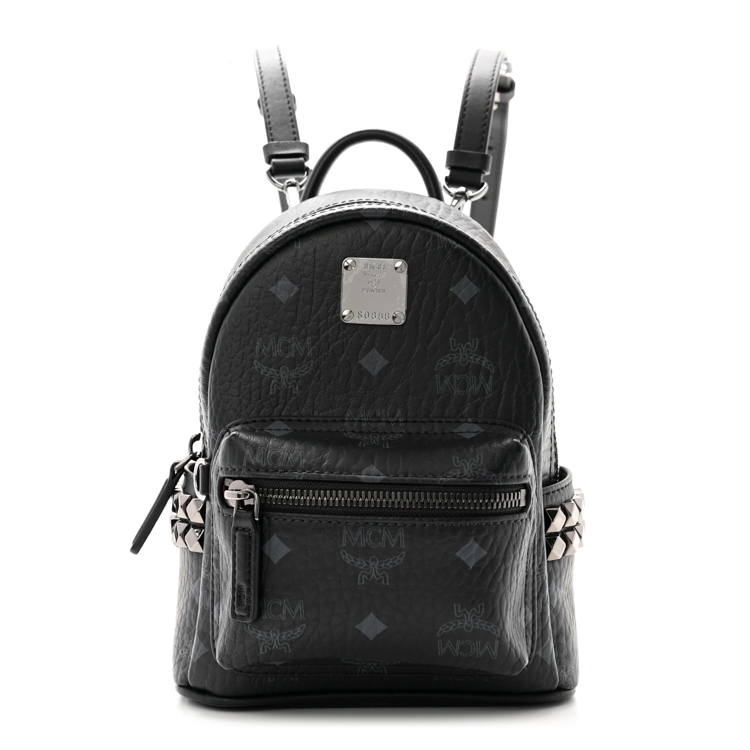 MCM Visetos Side Stud X-Mini Stark Bebe Boo Backpack Black 1 of 10