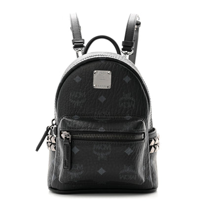 MCM Visetos Side Stud X-Mini Stark Bebe Boo Backpack Black 1 of 10