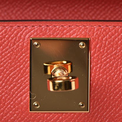 Hermes Epsom Kelly Cut Clutch Pochette Rose Jaipur 16 of 30