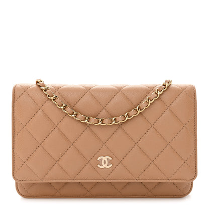 Chanel Caviar Quilted Wallet on Chain WOC Dark Beige 1 of 13