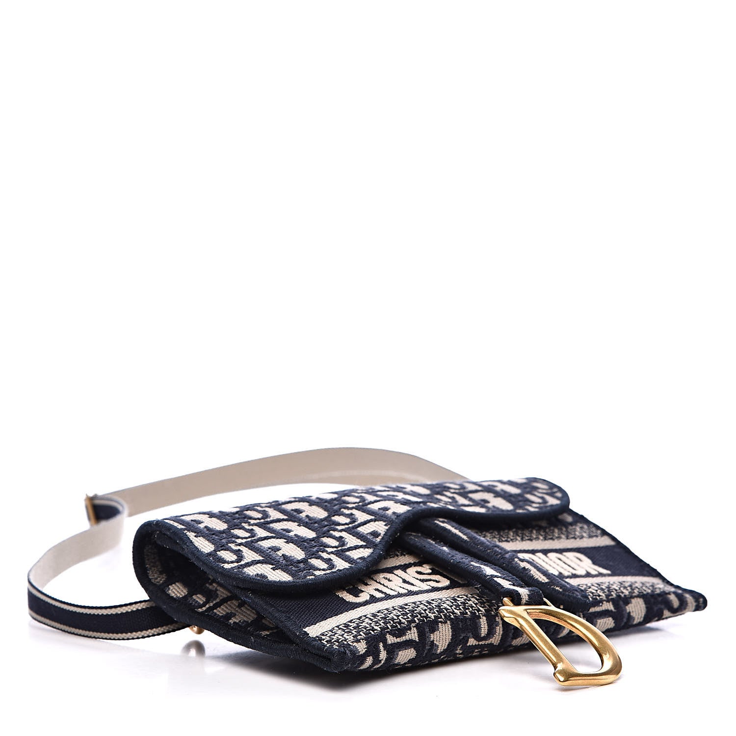 Christian Dior Oblique Slim Saddle Pouch Blue 4 of 9