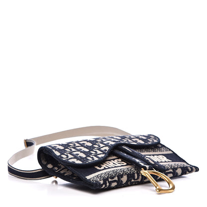 Christian Dior Oblique Slim Saddle Pouch Blue 4 of 9