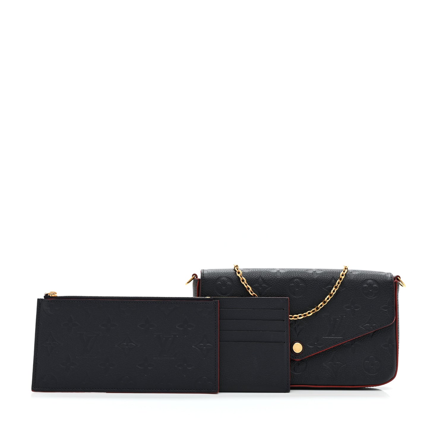 Empreinte Pochette Felicie Chain Wallet Marine Rouge