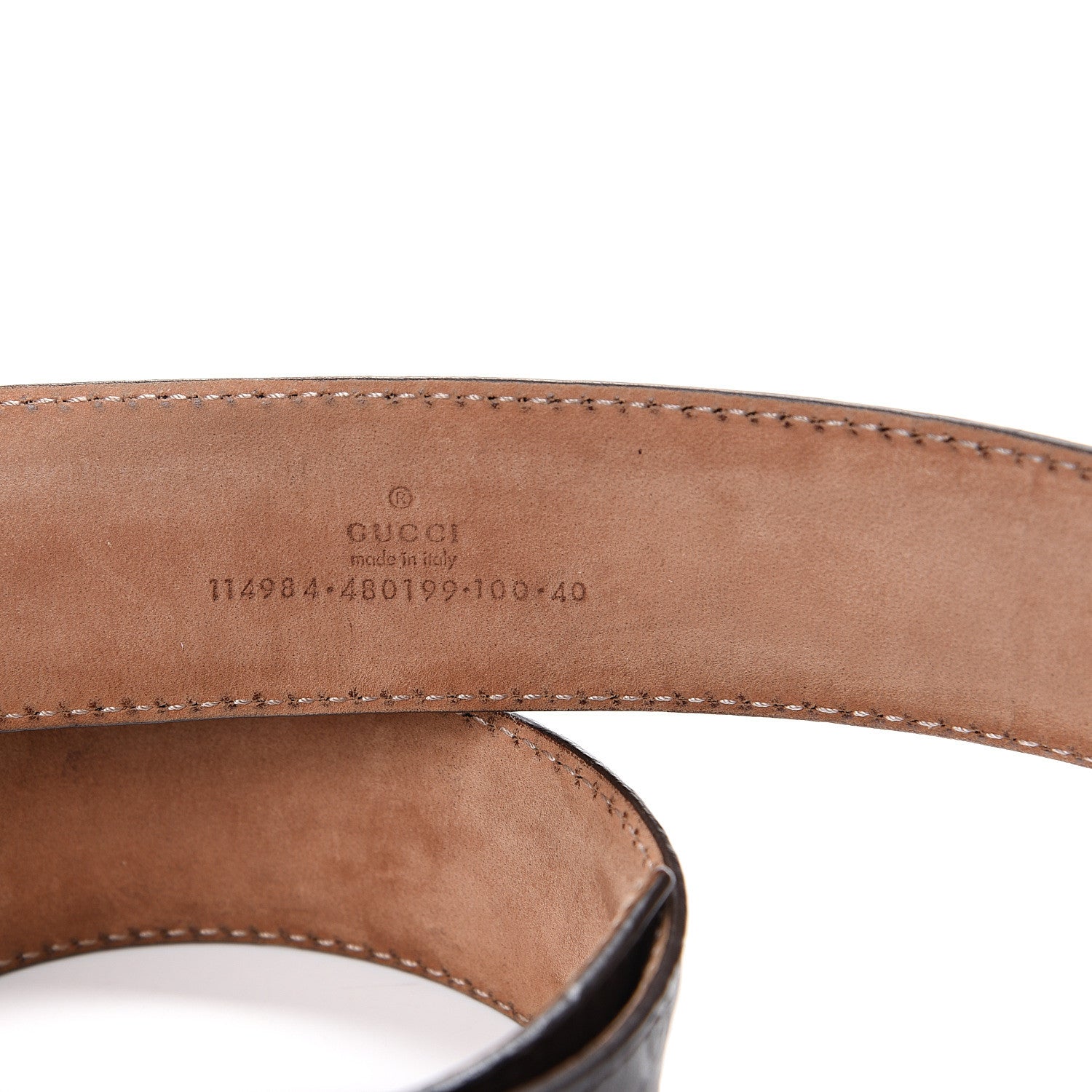Gucci Guccissima Interlocking G Belt 100 40 Dark Brown 4 of 7