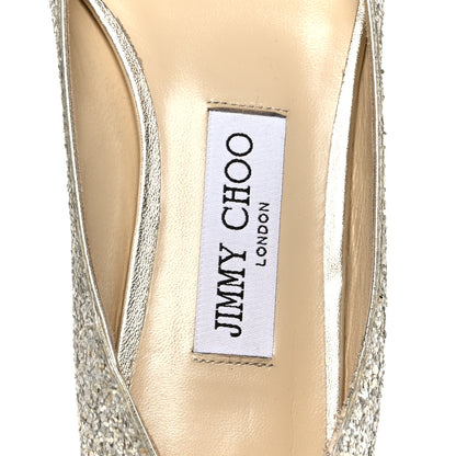 Jimmy Choo Galaxy Glitter Mesh Love Flats 36 Silver Sparks 7 of 9