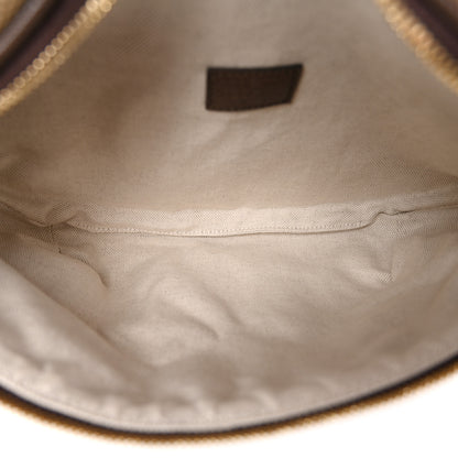 Gucci Monogram Jumbo GG Textured Dollar Calfskin Web Belt Bag Camel Ebony New Acero 5 of 12