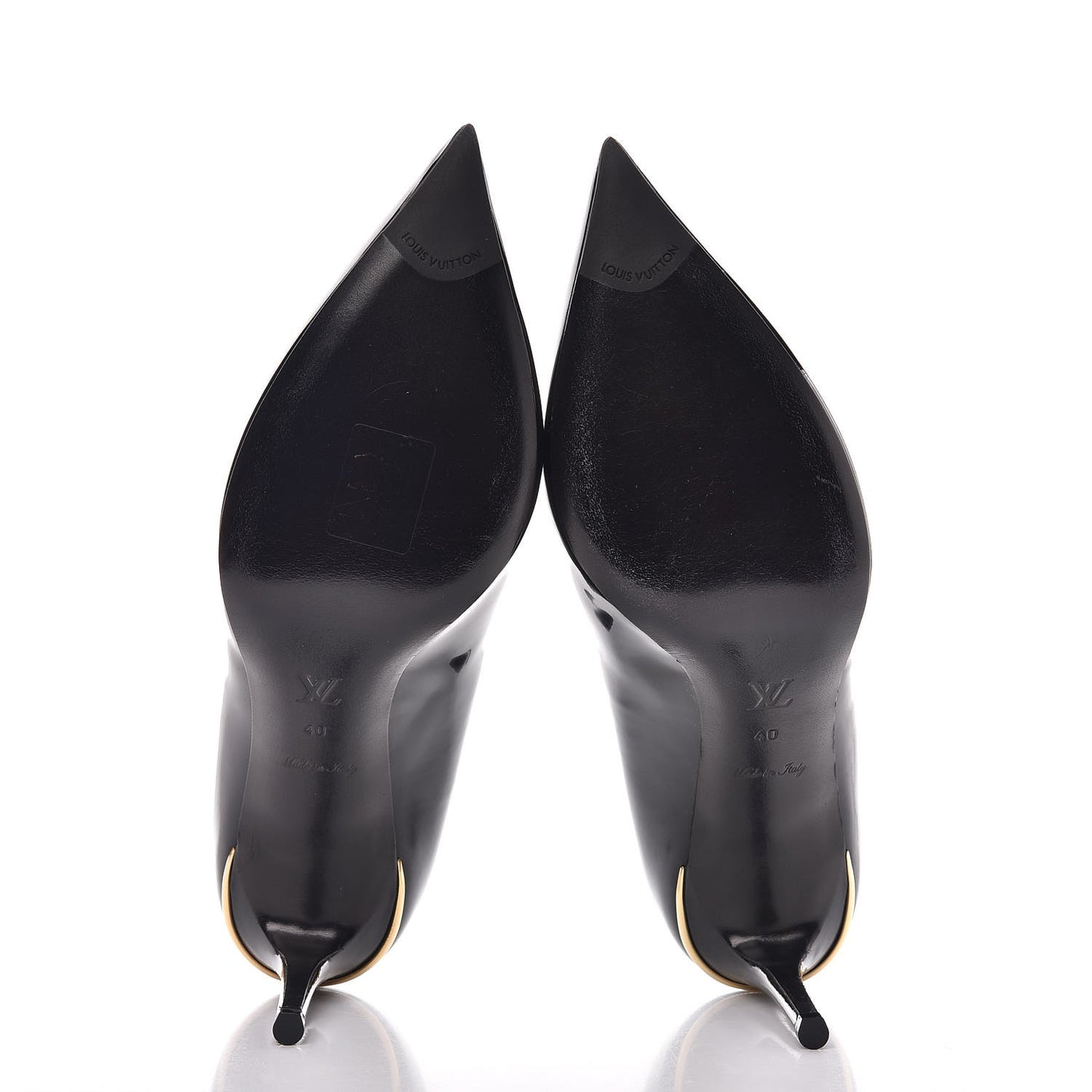 Glazed Calfskin Eyeline Pumps 40 Black