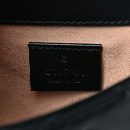 Gucci Calfskin Matelasse Super Mini GG Marmont Shoulder Bag Black 6 of 11