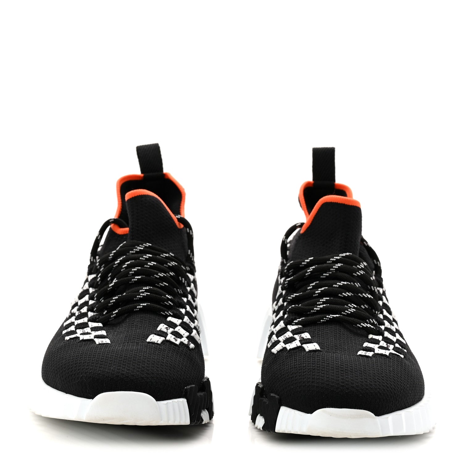 Hermes Knit Womens Flex Bolduc Sneakers 37 Black White 3 of 9