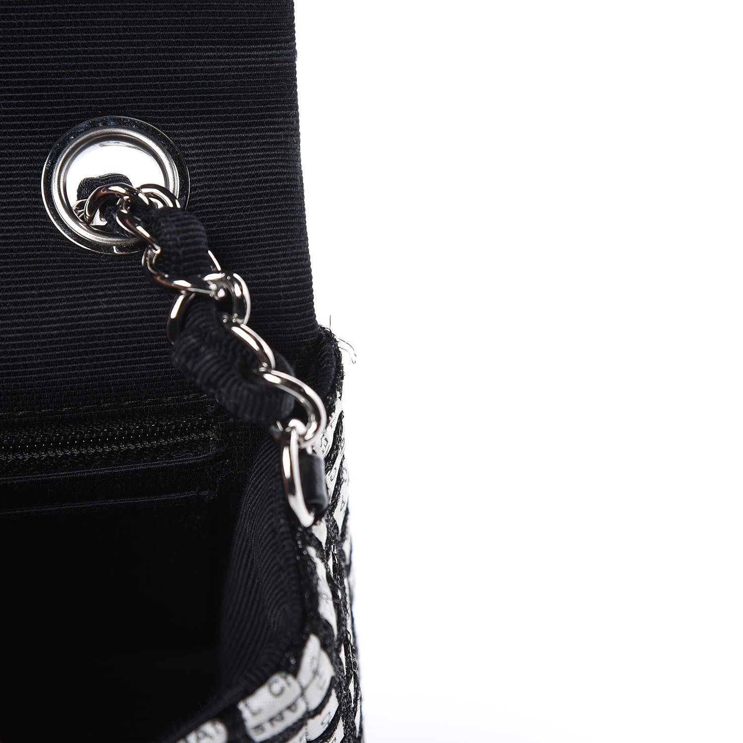 Chanel Ribbon Tweed Small Single Flap Black White 17 of 17