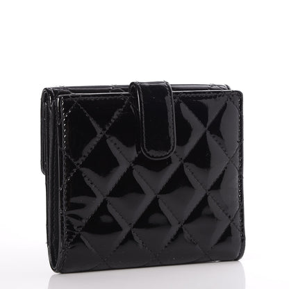 Chanel Patent Quilted Brilliant Compact Wallet Black 3 of 8