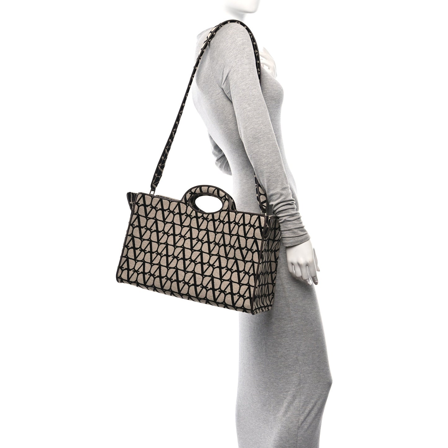 Toile Iconographe Goatskin Le Troisieme Shopping Bag Naturale Black Fondant