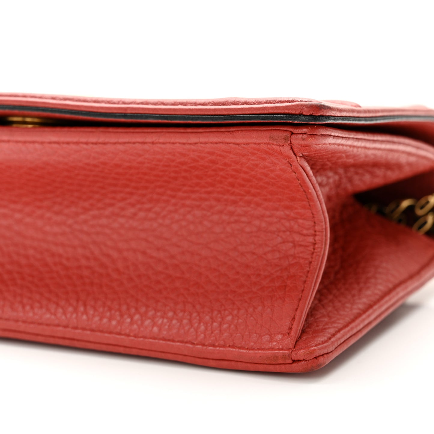 Grained Calfskin Small Diorama Flap Bag Red