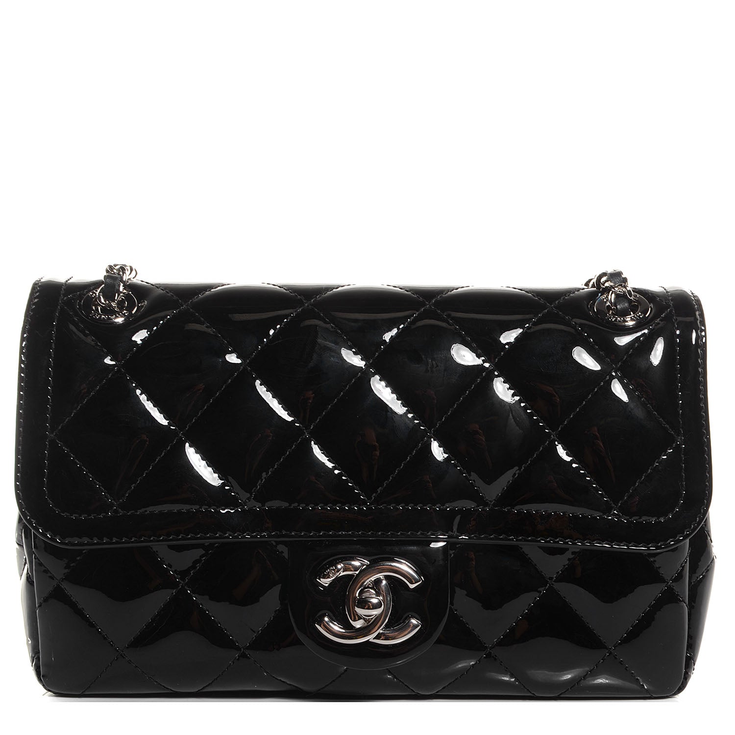 Chanel Patent Quilted Small Coco Shine Flap Black 1 of 9