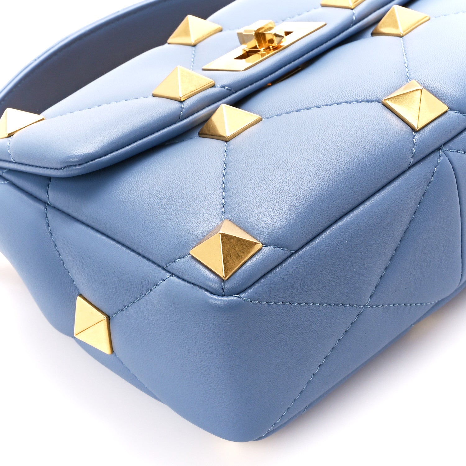 Valentino Garavani Nappa Medium Roman Stud Shoulder Bag Niagara 9 of 11