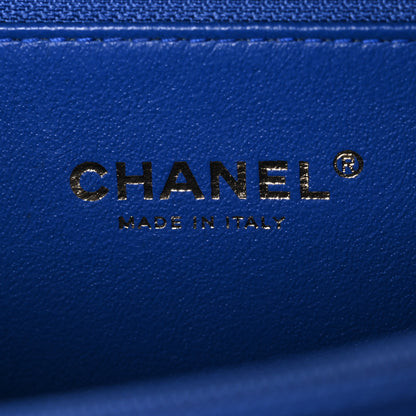 Chanel Caviar Quilted Medium CC Filigree Vanity Case Blue White Red 6 of 10