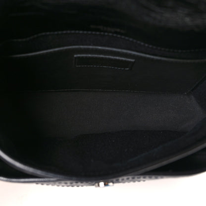 Saint Laurent Crinkled Calfskin Matelasse Monogram Baby Niki Chain Satchel Black 5 of 9