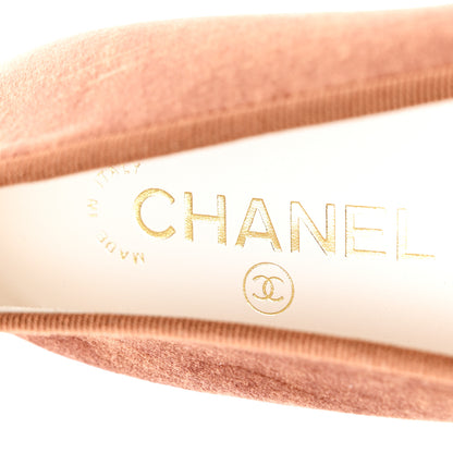 Chanel Velvet Cap Toe CC Ballerina Flats 38.5 Brown Black 7 of 9