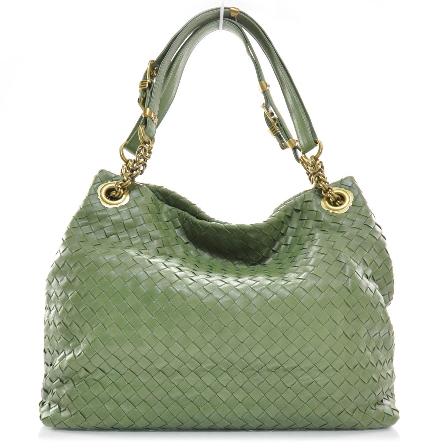 Nappa Intrecciato Shoulder Bag Green