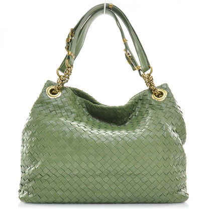 Bottega Veneta Nappa Intrecciato Shoulder Bag Green 1 of 9