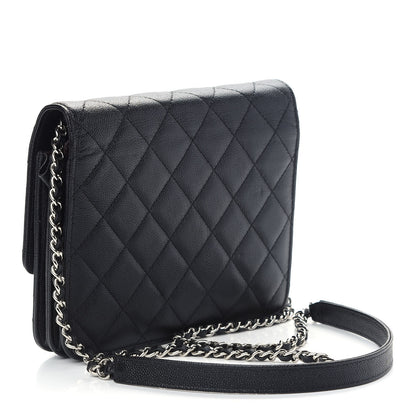Chanel Caviar Quilted Square Wallet On Chain WOC Black 3 of 10