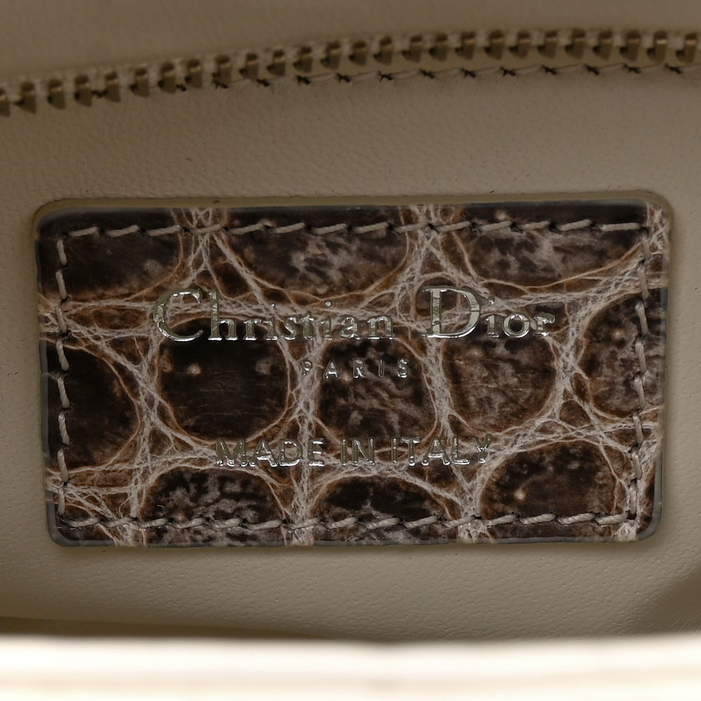 Niloticus Crocodile Himalaya Crystal Mini Lady Dior White