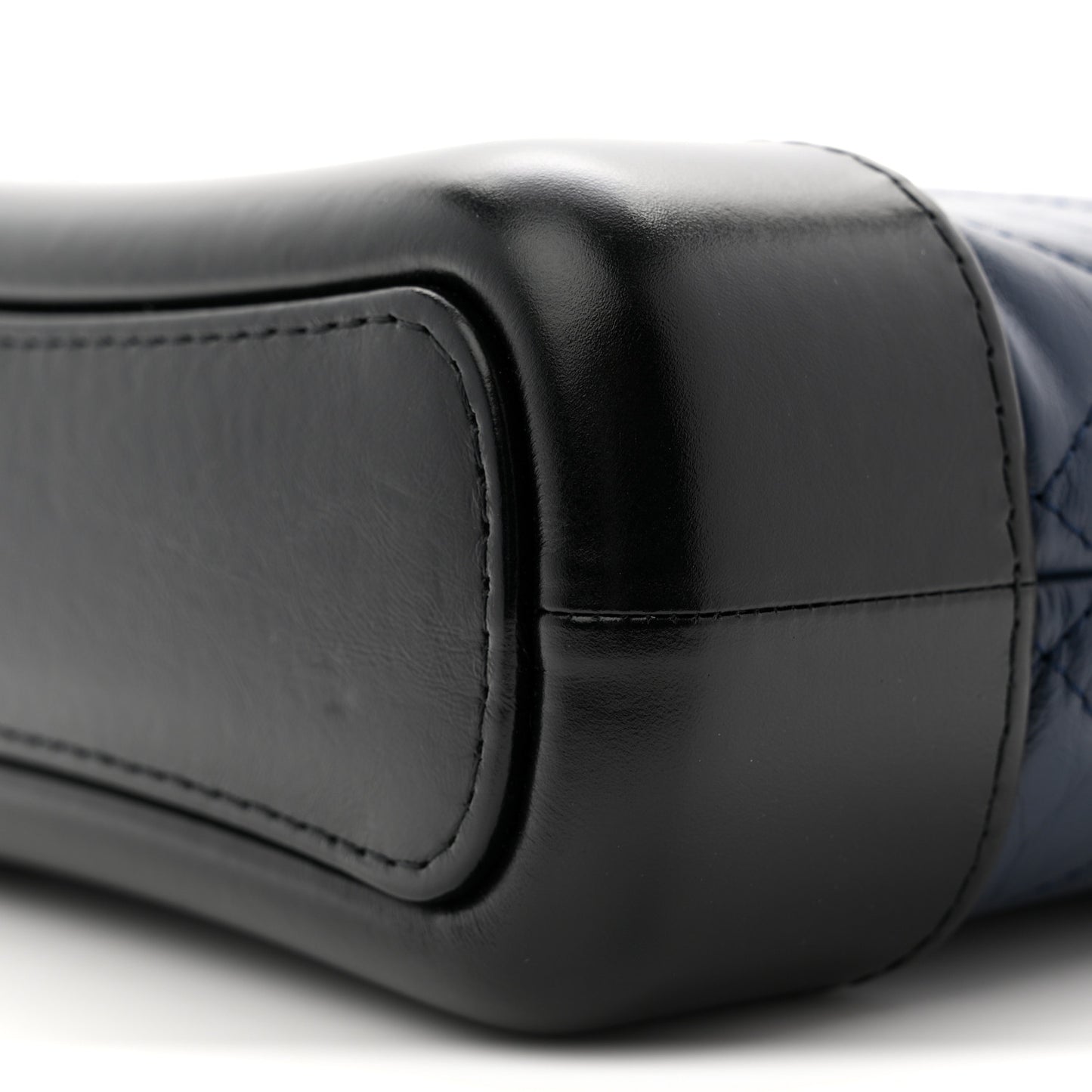 Aged Calfskin Quilted Small Gabrielle Hobo Navy Black