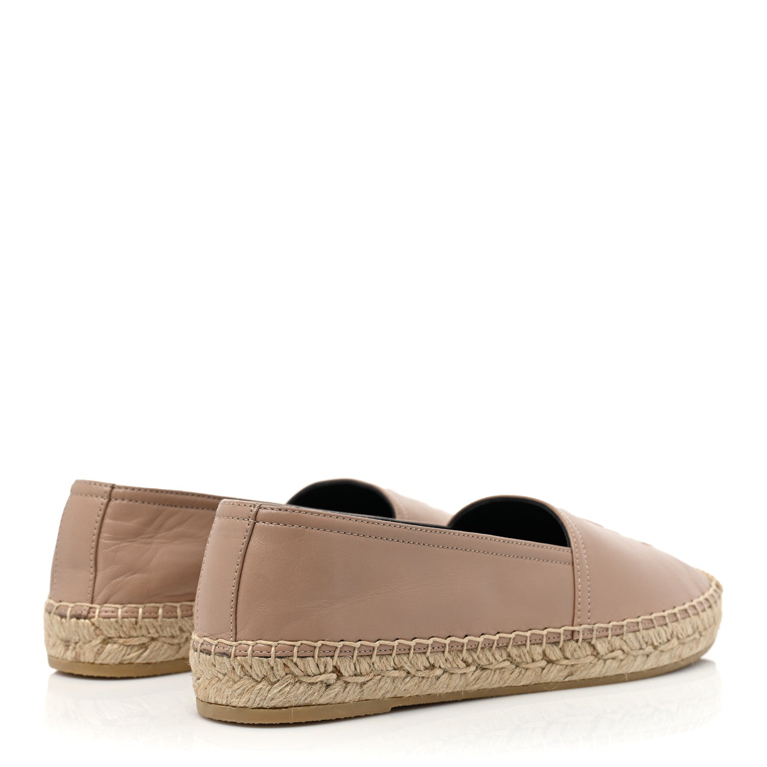 Saint Laurent Lambskin Monogram Espadrilles 36 Nude 4 of 9