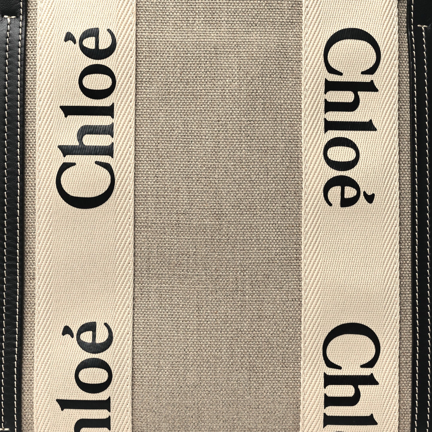 Linen Calfskin Medium Woody Ribbon Tote White Blue