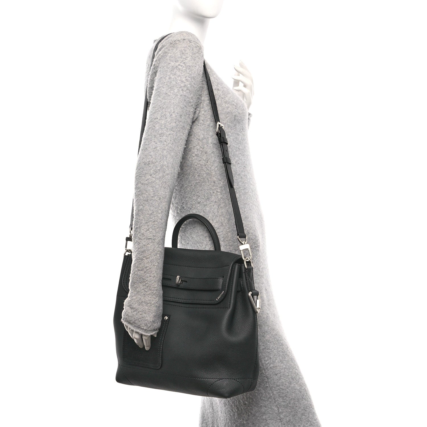 Louis Vuitton LV Touch Calfskin Steamer 30 H38 Black 3 of 19