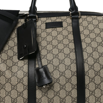 Gucci GG Supreme Monogram Selleria Calfskin Medium Duffle Beige Ebony Black 7 of 10