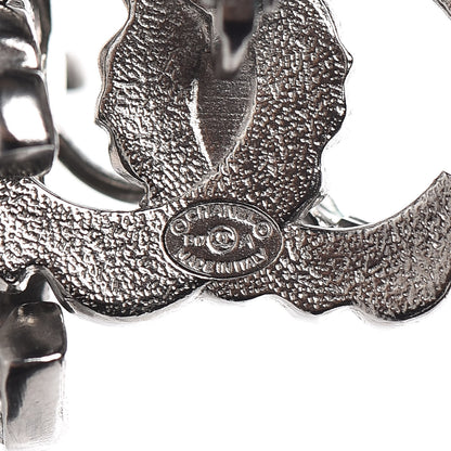 Chanel Ruthenium Baguette Crystal CC Drop Earrings 3 of 5