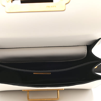Prada City Calfskin Saffiano Cahier Bag White Black 4 of 9