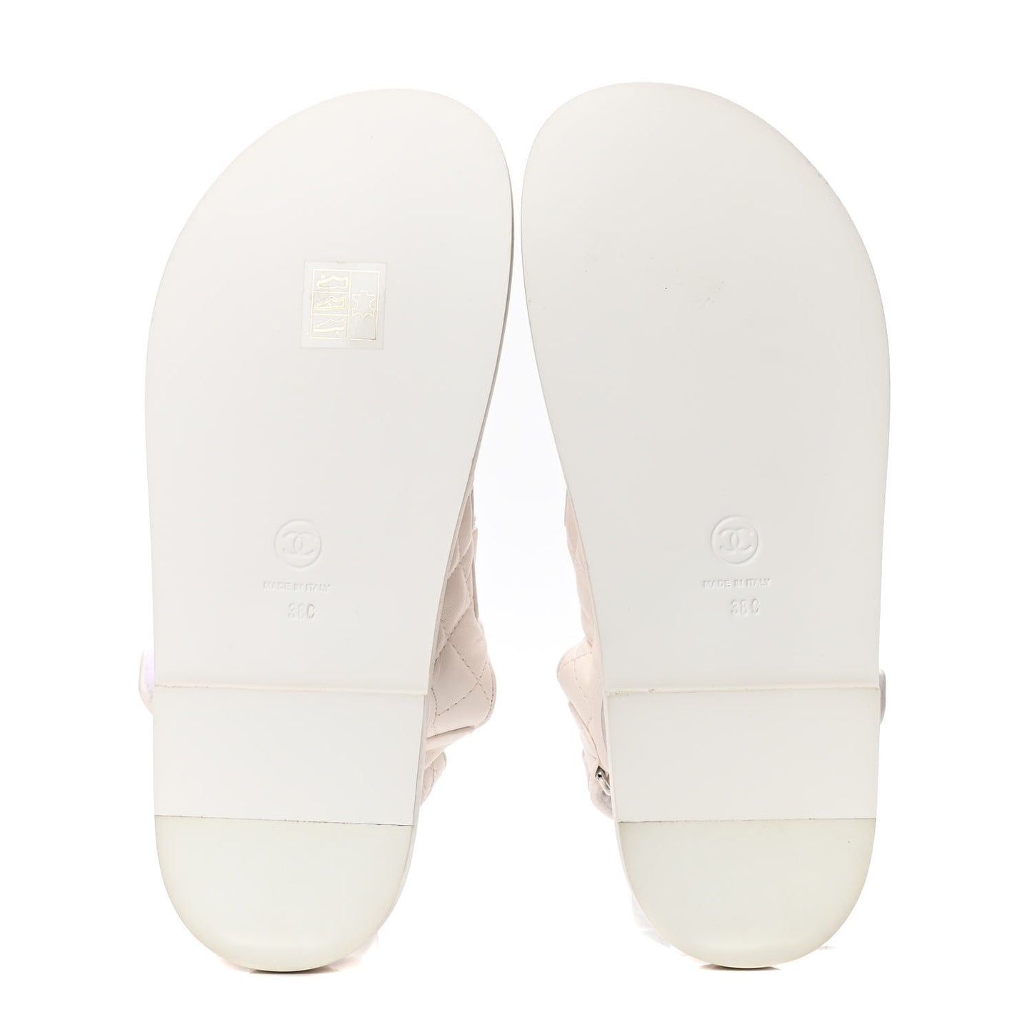 Grained Calfskin Velcro Dad Sandals 38 White